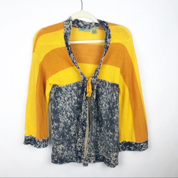 Anthropologie Maple Redonda Cardigan Sweater XS Open Front Linen Blend - Picture 2 of 7